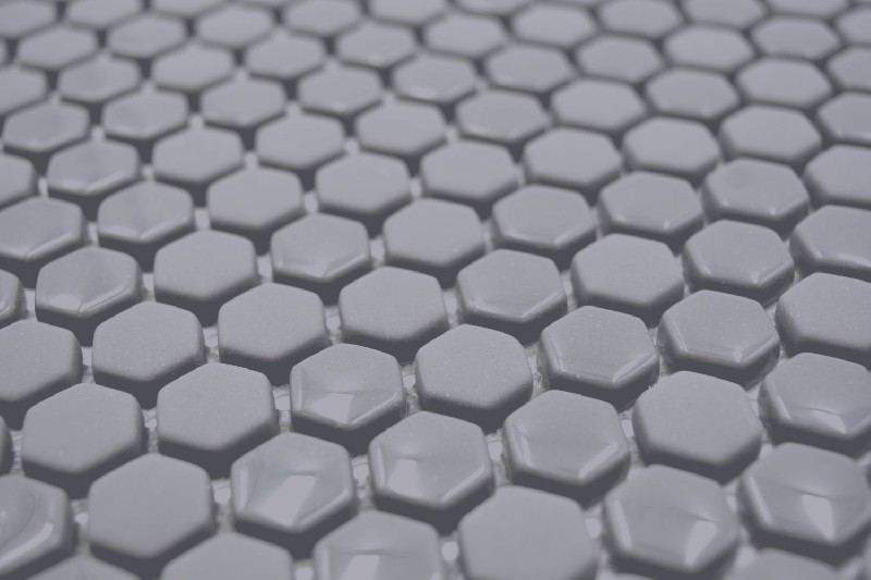 échantillon manuel Hexagon Enamel mix gris brillant/mat mur carrelage cuisine douche bain MOS140-0201_m