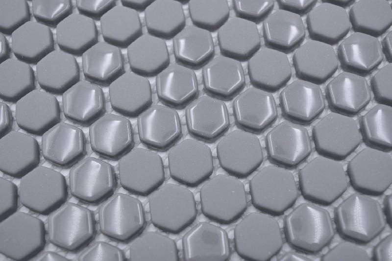 échantillon manuel Hexagon Enamel mix gris brillant/mat mur carrelage cuisine douche bain MOS140-0201_m