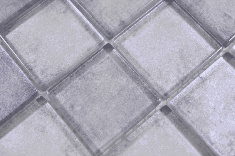 Hand pattern square glass mosaic Crystal mix gray wall tile backsplash kitchen shower bathroom MOS88-0020_m