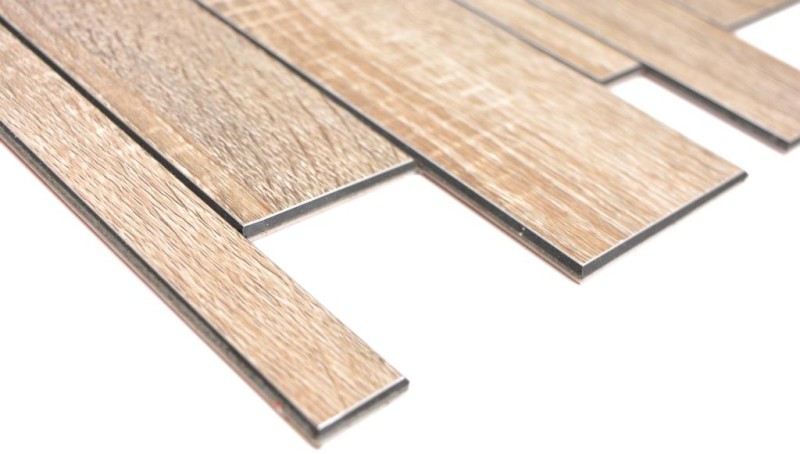 Hand sample composite aluminum wood look Wood Grey Structure wall tile mirror MOS200-57WGS_m