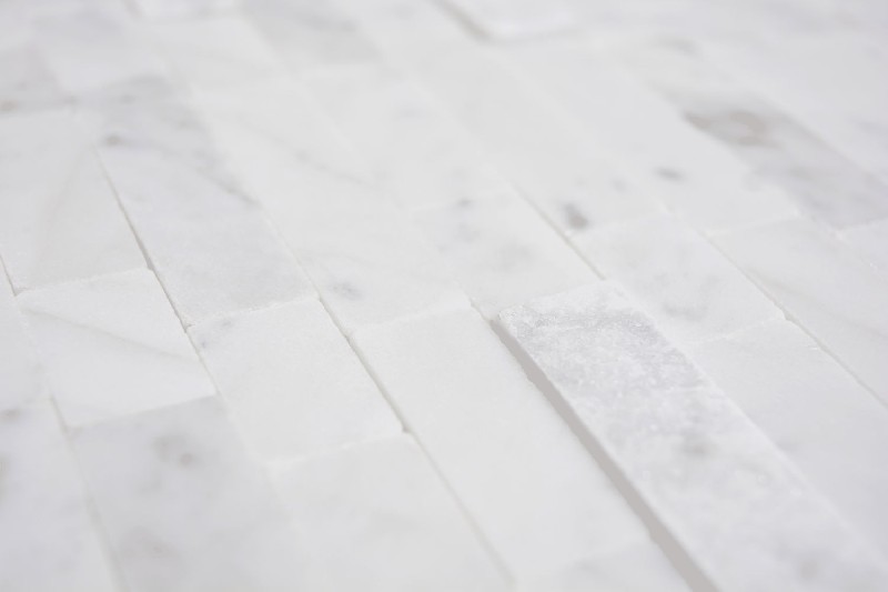 Hand sample composite natural stone Carrara wall tile backsplash MOS200-M22_m