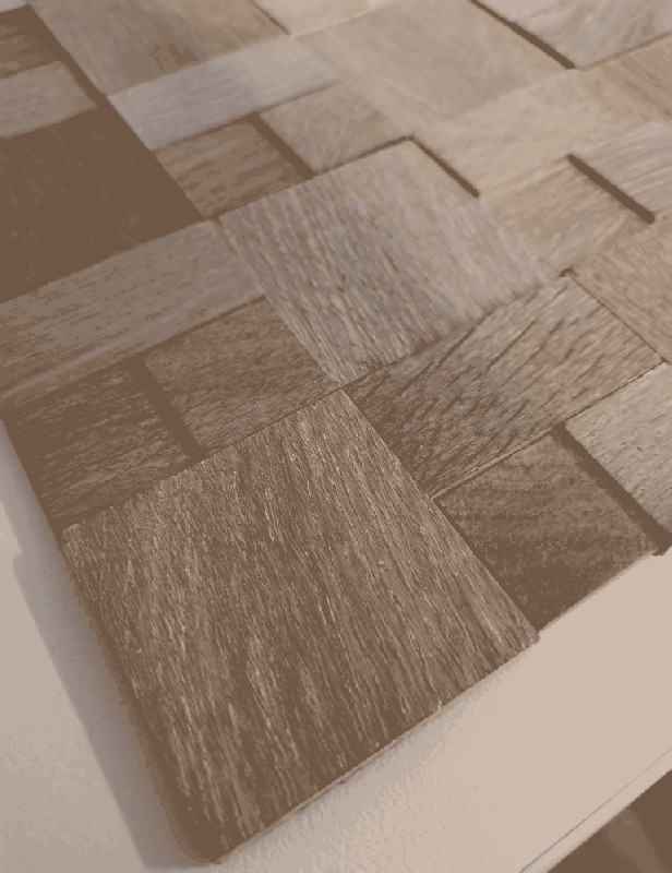 Combinazione di campioni a mano Woodland Oak Wood grigio blu chiaro 3D wall tile backsplash MOS170-22G_m