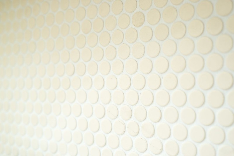 Mosaico in alluminio dipinto a mano in ceramica bianco pulsante beige chiaro non smaltato MOS10-1202-R10_m