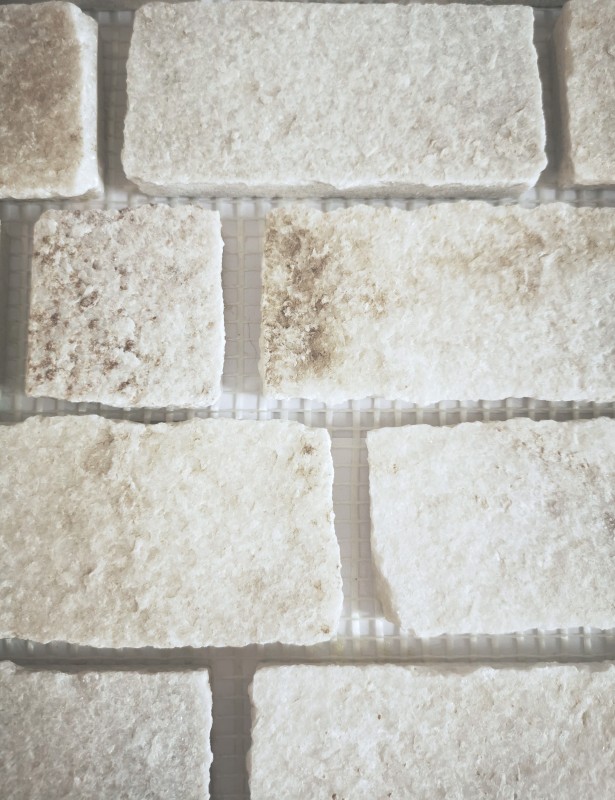 Hand sample mosaic tile slate natural stone brick white MOS34-0102_m