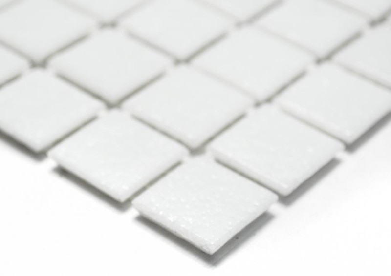 Hand sample mosaic tile glass white MOS50-0101_m