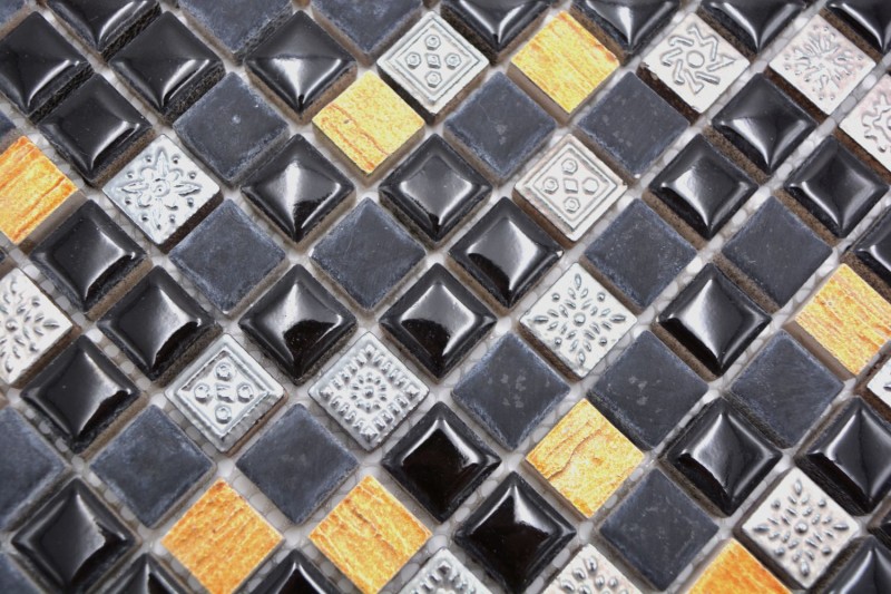 Mosaic tile Resin black copper Resin stone black copper MOS92-0301_f