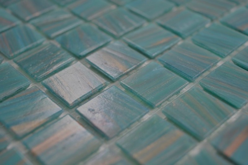 Mosaïque Mosaïque de verre turquoise cuivre Carrelage mural Carrelage de salle de bain Dos de douche Miroir de carrelage MOS230-GA67_f | 10 Tapis de mosaïque