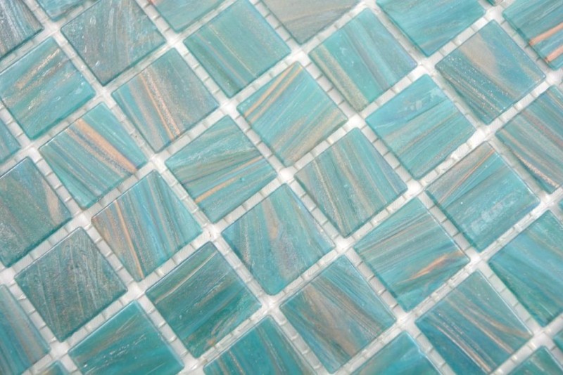 Mosaïque Mosaïque de verre turquoise cuivre Carrelage mural Carrelage de salle de bain Dos de douche Miroir de carrelage MOS230-GA67_f | 10 Tapis de mosaïque