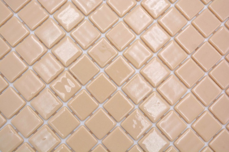 Mosaikfliese Poolmosaik Schwimmbadmosaik Beige Cream Dusche Wand SPAIN MOS220-25831U