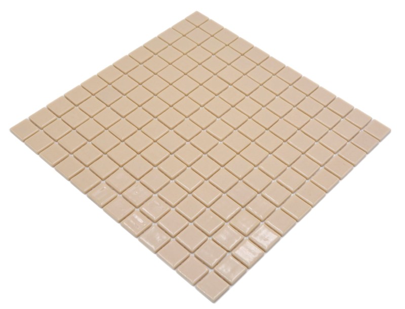 Mosaikfliese Poolmosaik Schwimmbadmosaik Beige Cream Dusche Wand SPAIN MOS220-25831U