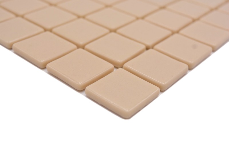 Mosaikfliese Poolmosaik Schwimmbadmosaik Beige Cream Dusche Wand SPAIN MOS220-25831U