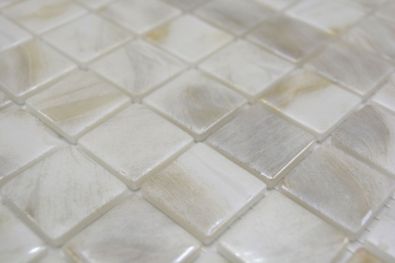 Mosaikfliese Poolmosaik Schwimmbadmosaik Beige Cream Elefenbein Dusche Wand SPAIN MOS220-71250U