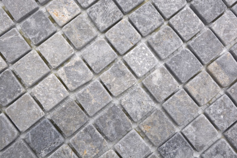 Mosaico di marmo dipinto a mano grigio chiaro grigio antracite pietra naturale antica - MOS36-TN23_m