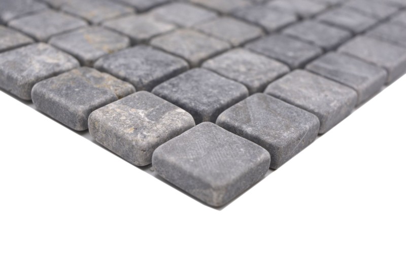 Mosaico di marmo dipinto a mano grigio chiaro grigio antracite pietra naturale antica - MOS36-TN23_m