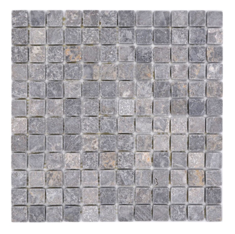 Mosaico di marmo dipinto a mano grigio chiaro grigio antracite pietra naturale antica - MOS36-TN23_m