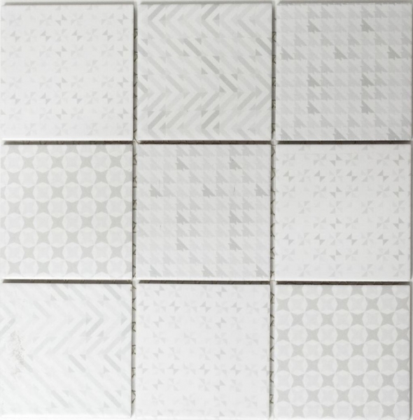 Keramikmosaik mix grau/weiß glänzend Fliesenspiegel Küche Art 18-0213 10Matten 