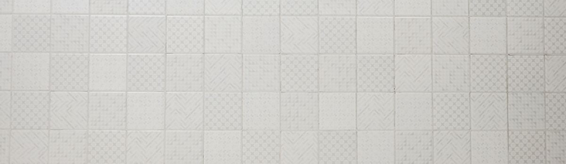 Retro Vintage ART DEKO Mosaik Fliese Wand Keramik weiß Mix Fliesenspiegel Küche Bad WC Wand - MOS22B-1401