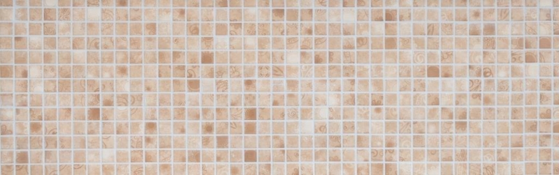 Ceramic mosaic retro vintage beige brown mosaic tile kitchen splashback MOS18D-1412