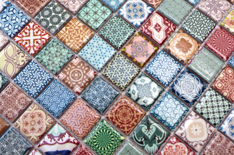 Mosaico di ceramica colorato tessere di mosaico aspetto spagnolo retro vintage MOS18D-1616