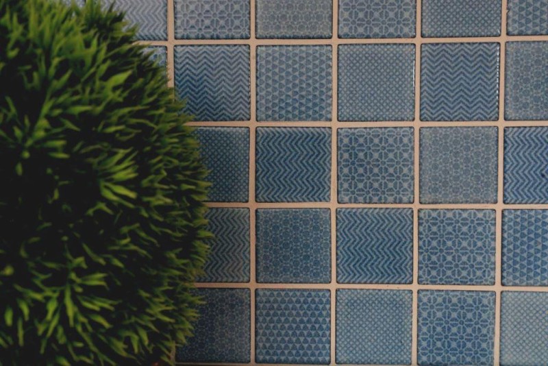 Keramik Mosaik Fliese blau BAD Poolblau Fliesenspiegel Dusch Badezimmerfliese MOS16-0404