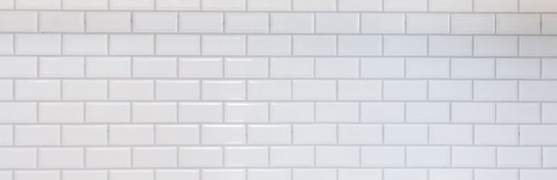 Metro Subway tiles WHITE facet mosaic tile ceramic backsplash kitchen wall MOS26M-0101