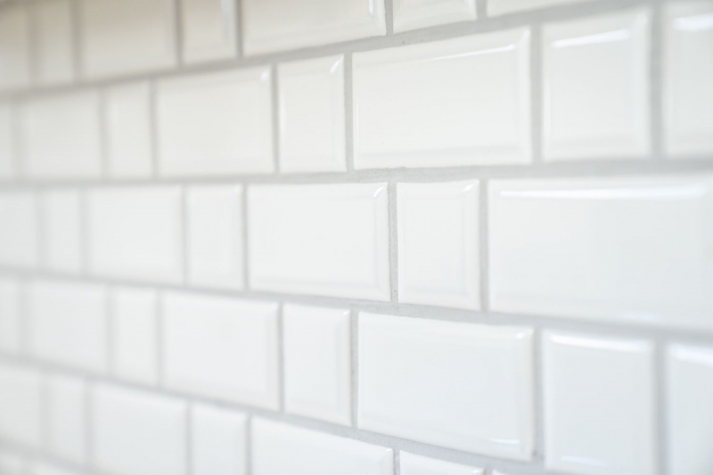 Metro Subway piastrelle WHITE facet mosaico piastrelle in ceramica backsplash cucina parete MOS26WM-0101