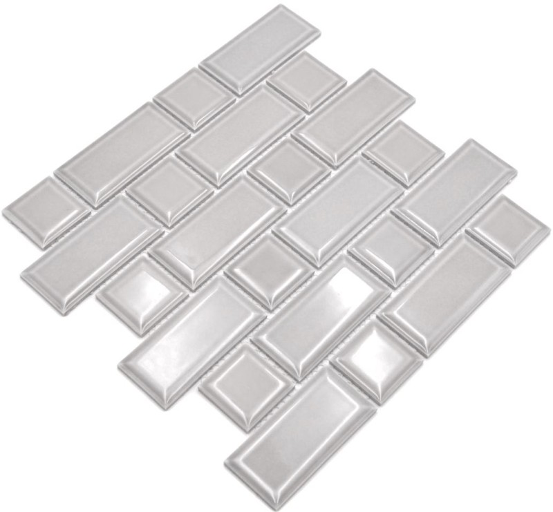 Metro Subway Tiles Gray Mud Facet Mosaic Tile Ceramic Backsplash Kitchen Wall MOS26WM-0202