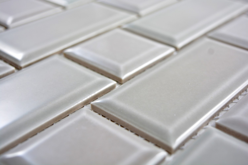 Metro Subway Tiles Gray Mud Facet Mosaic Tile Ceramic Backsplash Kitchen Wall MOS26WM-0202