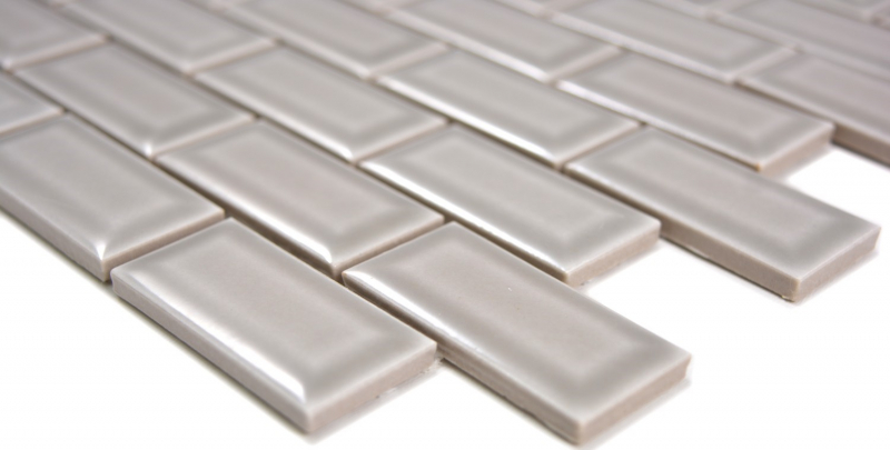 Mini Metro Subway mosaic tiles ceramic tile backsplash stone gray MOS26-0204_f | 10 mosaic mats