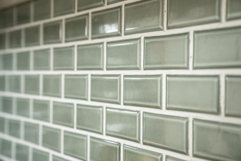 Metro Subway Tiles Petrol Grey Green Facet Mosaic Tile Ceramic Tile Backsplash Kitchen Wall MOS26M-0218