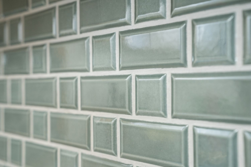 Metro Subway Tiles Facet Petrol Grey Mosaic Tile Ceramic Tile Backsplash Kitchen Wall MOS26WM-0218