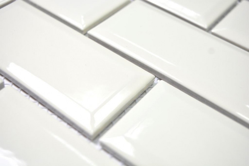 Metro Subway tiles ivory facet mosaic tile ceramic backsplash kitchen MOS26-1902