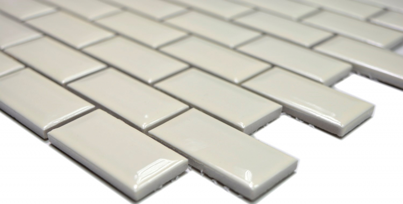 Mini Metro Subway mosaic tiles ceramic tile backsplash kitchen ivory MOS26-0119CBI_f | 10 mosaic mats