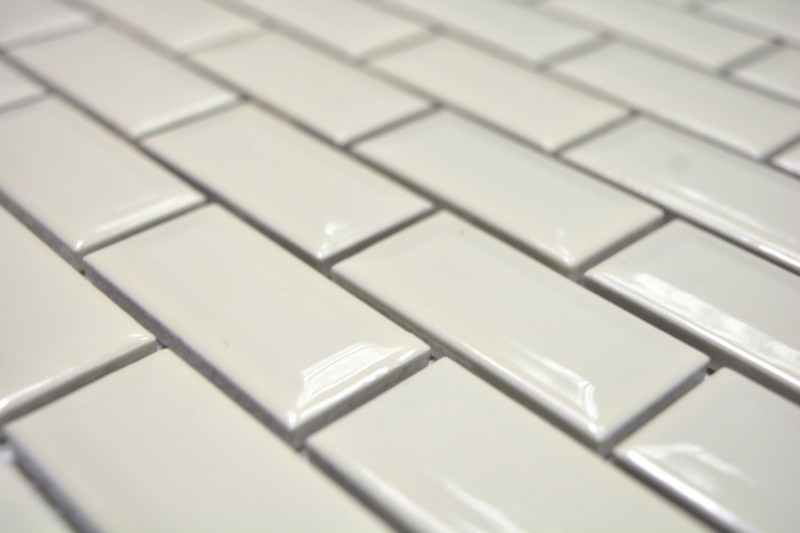 Mini metro subway mosaic ivory facet mosaic tile ceramic backsplash kitchen MOS26-0119CBI
