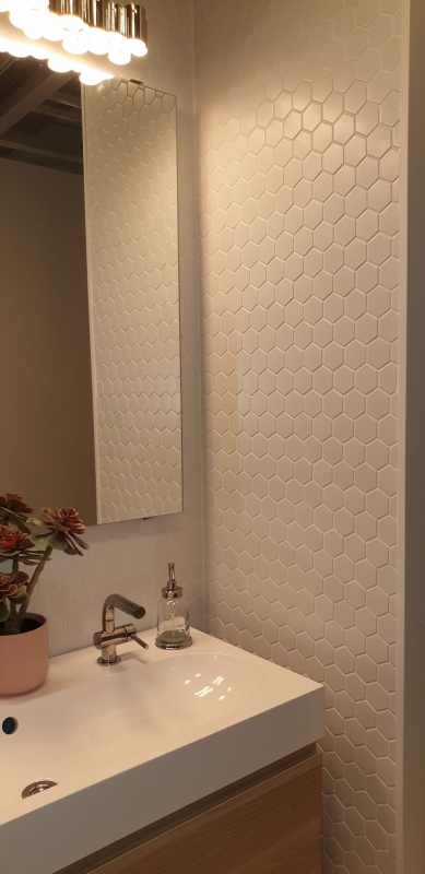Piastrella di mosaico esagonale in ceramica bianca opaca piastrella da parete piastrella da bagno piastrella da cucina backsplash WC - MOS11B-0111