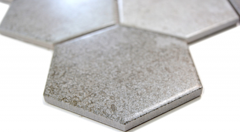 Piastrella di mosaico esagonale in ceramica grigia XL effetto cemento piastrella per cucina piastrella per bagno piastrella per parete rivestimento in mattoni - MOS11F-0204