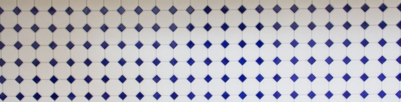 Octagonale Achteck Mosaik Fliese Keramik blau weiß matt blau glänzend Wandfliesen Badfliese MOS13-OctaG464