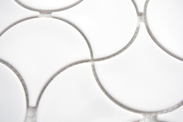 échantillon manuel de mosaïque carreau céramique éventail blanc brillant vague carreaux muraux salle de bain MOS13-FSW01_m