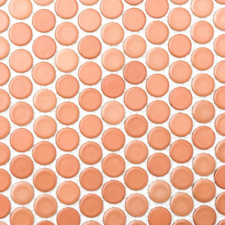 Pulsante mosaico LOOP mosaico rotondo terracotta rosso-marrone parete cucina doccia BAGNO MOS10-1212