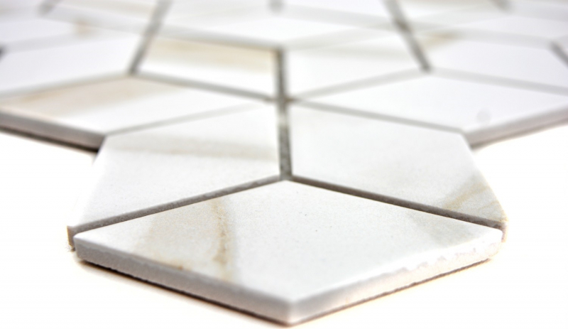 Mosaic tile ceramic white diamond POV Calacatta wall tile bathroom tile MOS13-0112_f | 10 mosaic mats