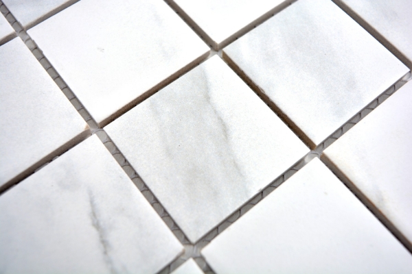 Carreau de mosaïque Carrara blanc gris Céramique Carrelage de salle de bain Cuisine MOS14-0102_f | 10 Tapis de mosaïque