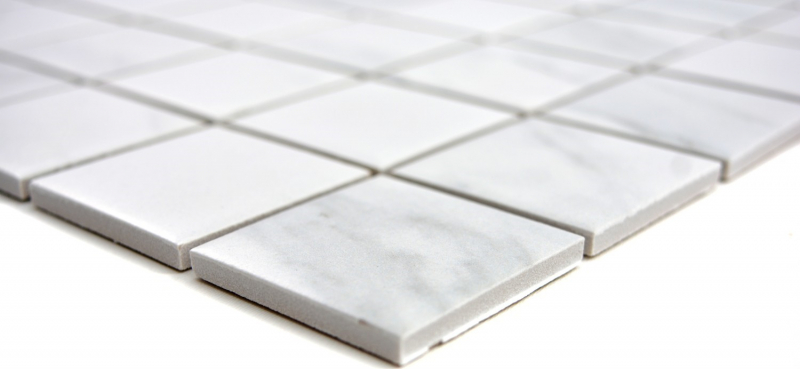 Motif manuel Carreau de mosaïque Carrara blanc gris Céramique Carreau de salle de bains Cuisine MOS14-0102_m