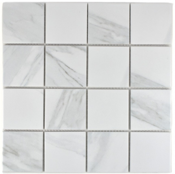 Keramik Mosaik Fliese Carrara weiß grau Badfliese Fliesenspiegel Küche MOS16-0102