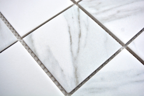 Motif manuel Carreau de mosaïque Carrara blanc gris Céramique Carreau de salle de bain Cuisine MOS16-0102_m
