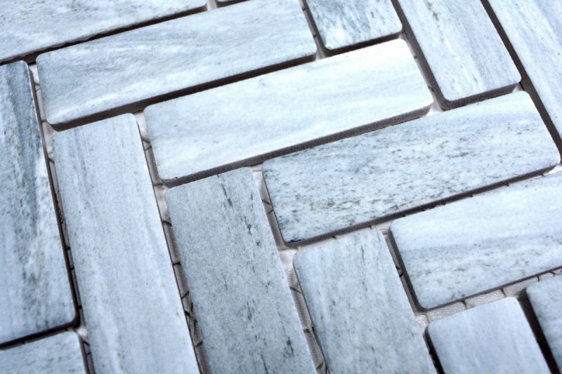 Herringbone mosaic tile ceramic stone look gray shower splashback tile mirror MOS24-SO32
