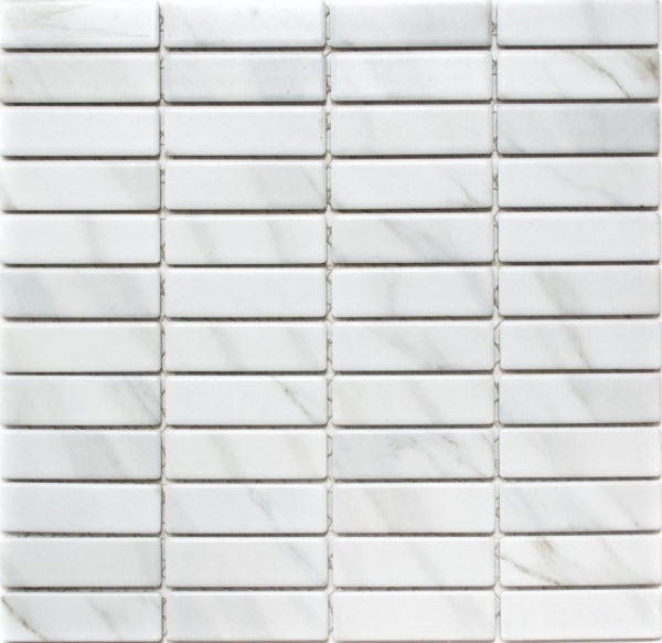 Mosaico ceramico effetto pietra bianco grigio backsplash cucina MOS24-STSO01