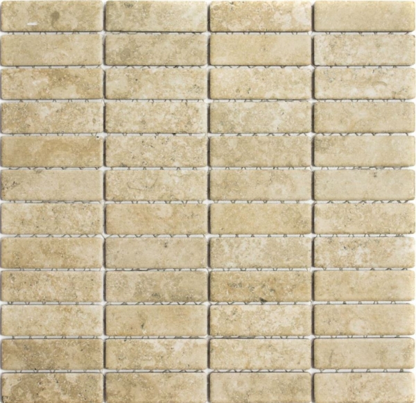 Ceramic stone-effect mosaic tile beige tile backsplash kitchen MOS24-STSO67
