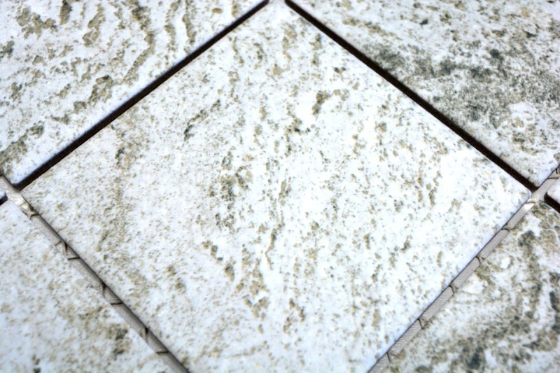 Mosaik Fliese Wand Keramik Steinoptik Struktur Wand hellgrau Fliesenspiegel Küche Bad Wand - MOS22-HWA9LG