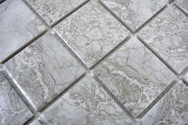 Échantillon manuel Carreau de mosaïque Aspect pierre naturelle gris Structure Carreau de salle de bain Miroir de carrelage MOS16-0204_m