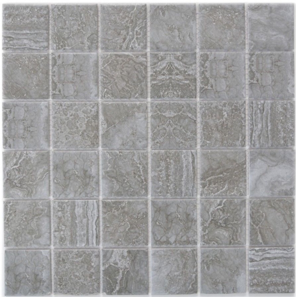 Piastrella a mosaico aspetto pietra naturale grigio scuro strutturato backsplash cucina MOS16-0208_f | 10 tappetini a mosaico
